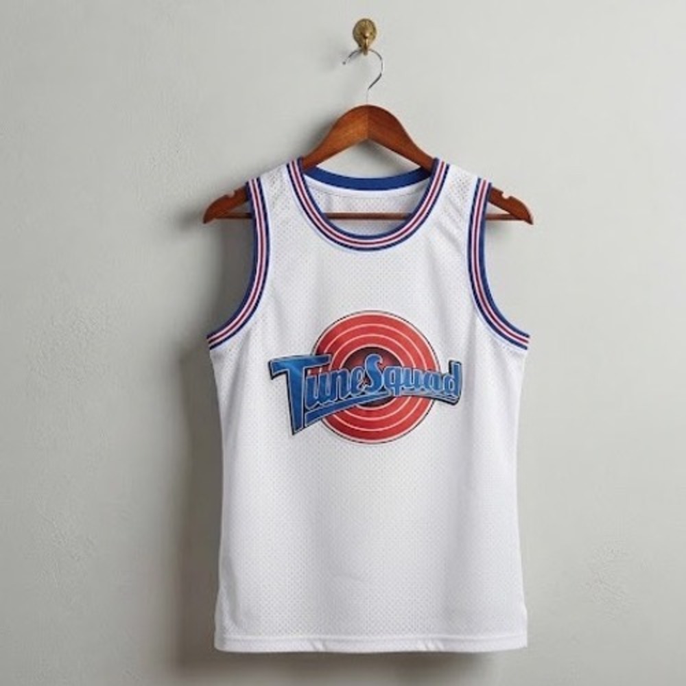Space Jam Tune Squad Tweety Bird 1/3 Basketball Jersey‎ White Mesh Medium